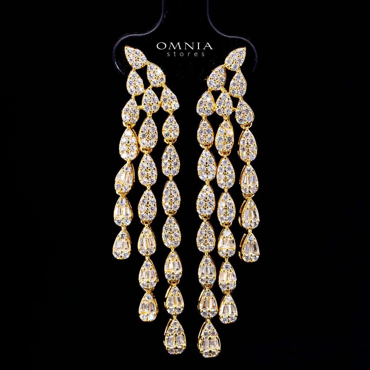 Omnia Nasiha Luxury Bridal Gold Full Set in High Quality Zircon Stone Rhodium Plated - Image 4