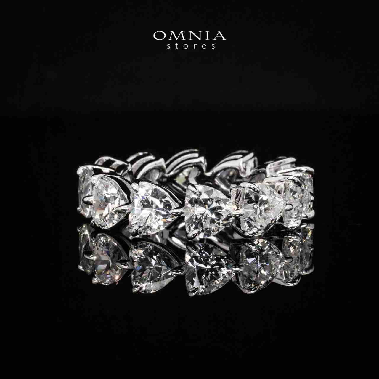 Omnia Adira Heart Ring With High Quality Certified Lab Crafted Stones In 925 Silver