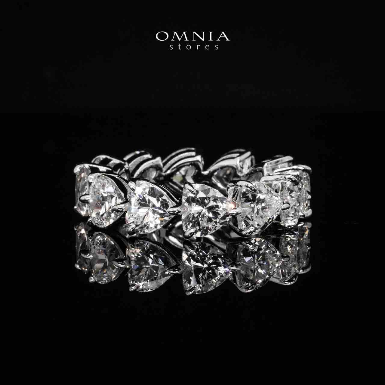 Omnia Adira Heart Ring With High Quality Certified Lab Crafted Stones In 925 Silver - Image 2