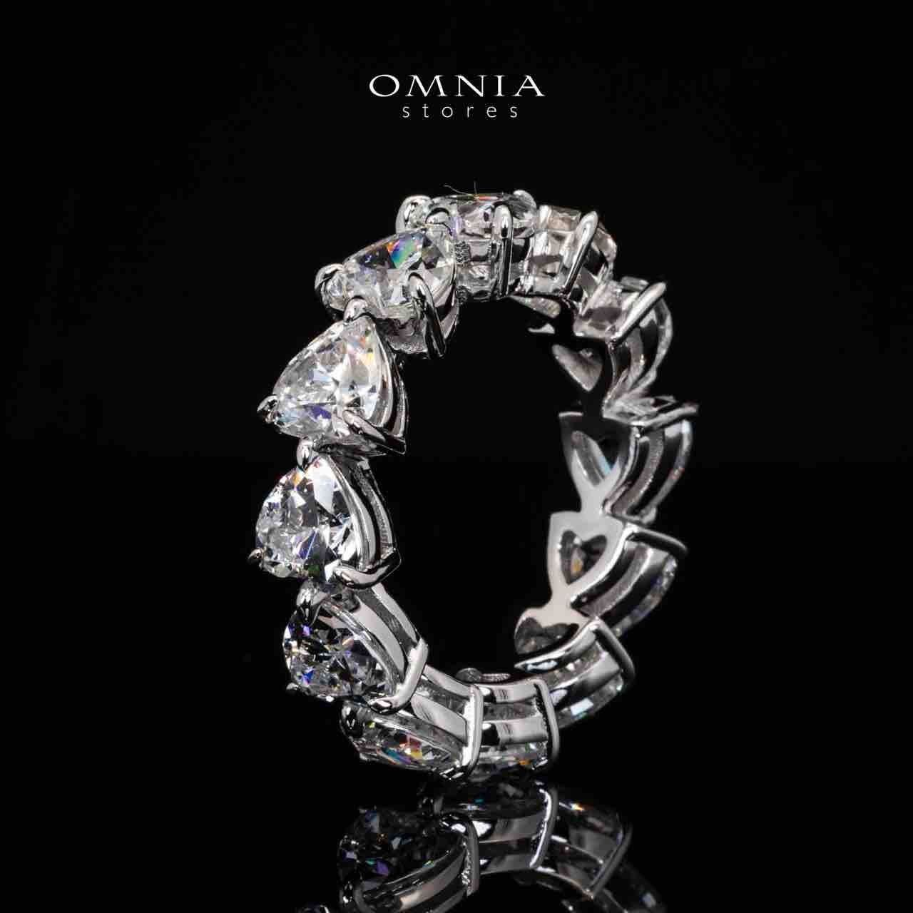 Omnia Adira Heart Ring With High Quality Certified Lab Crafted Stones In 925 Silver - Image 4