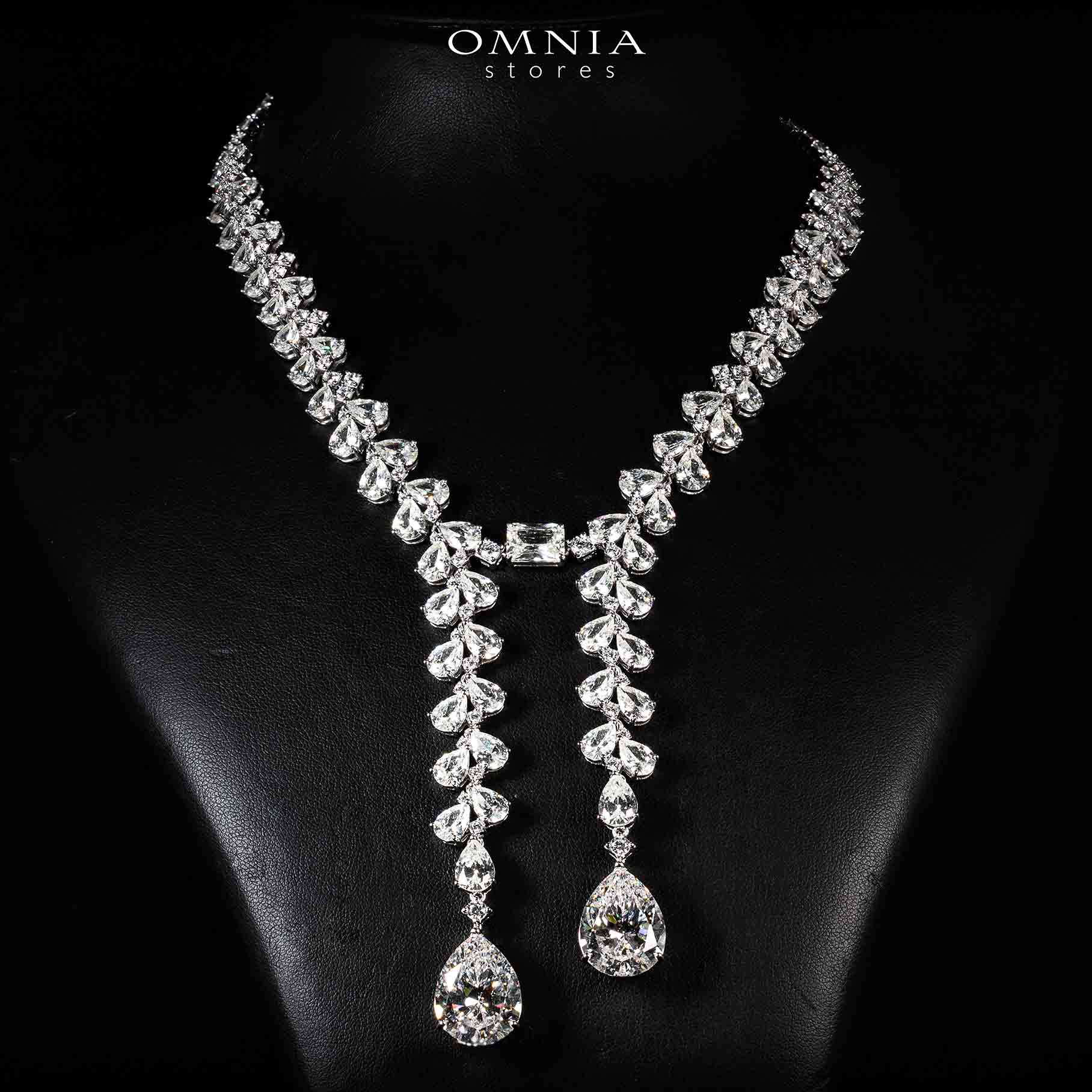 Omnia Shanaya White Necklace With High Quality Simulated Diamonds In 925 Silver - Image 3
