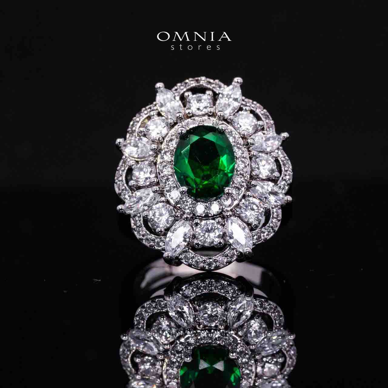 Omnia Esra Green Luxury Bridal Full Set in High Quality Simulated Diamond Rhodium Plated - Image 7