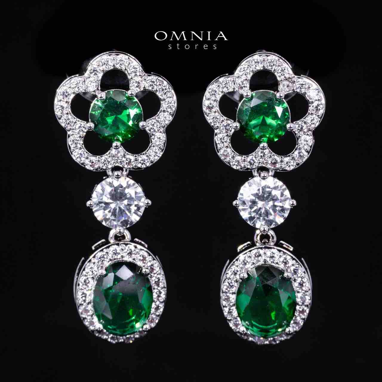 Omnia Esra Green Luxury Bridal Full Set in High Quality Simulated Diamond Rhodium Plated - Image 6