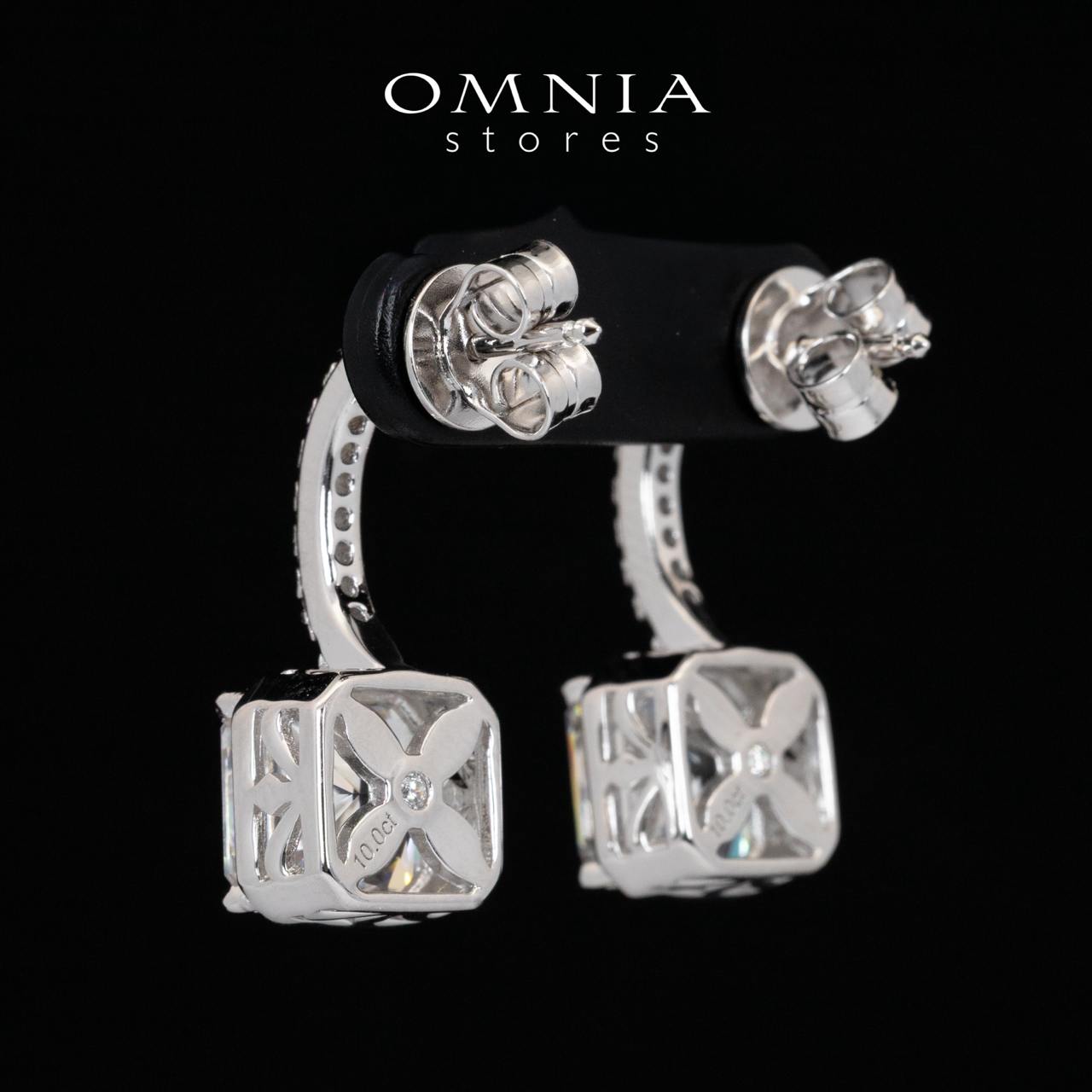 Omnia Tahila White Drop Earrings With Certified High Quality Lab Crafted Stones In 925 Silver 10.0ct - Image 3