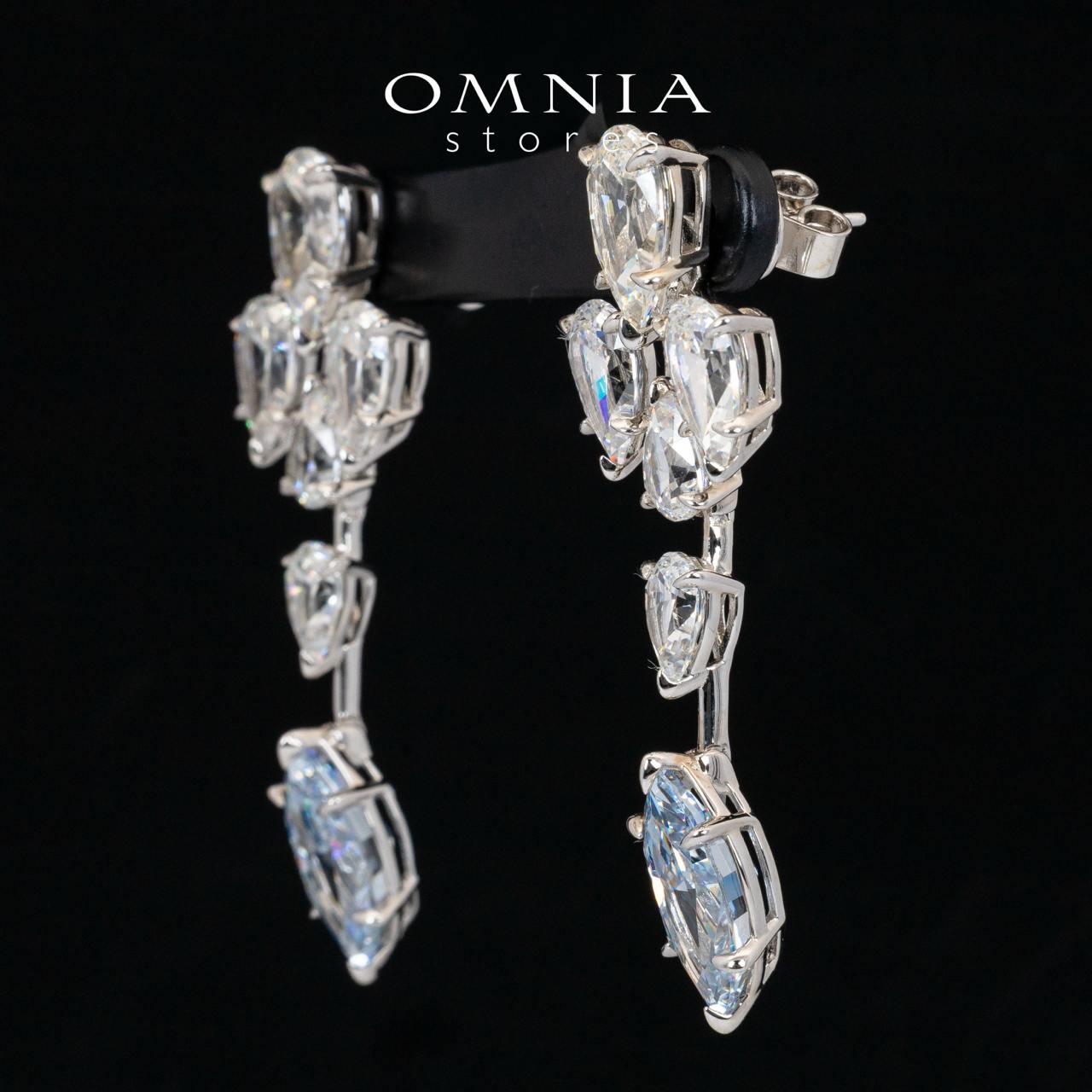 Omnia Elly White and Sky Blue Drop Earrings With High Quality Certified Lab Crafted Stones In 925 Silver 32ct - Image 2