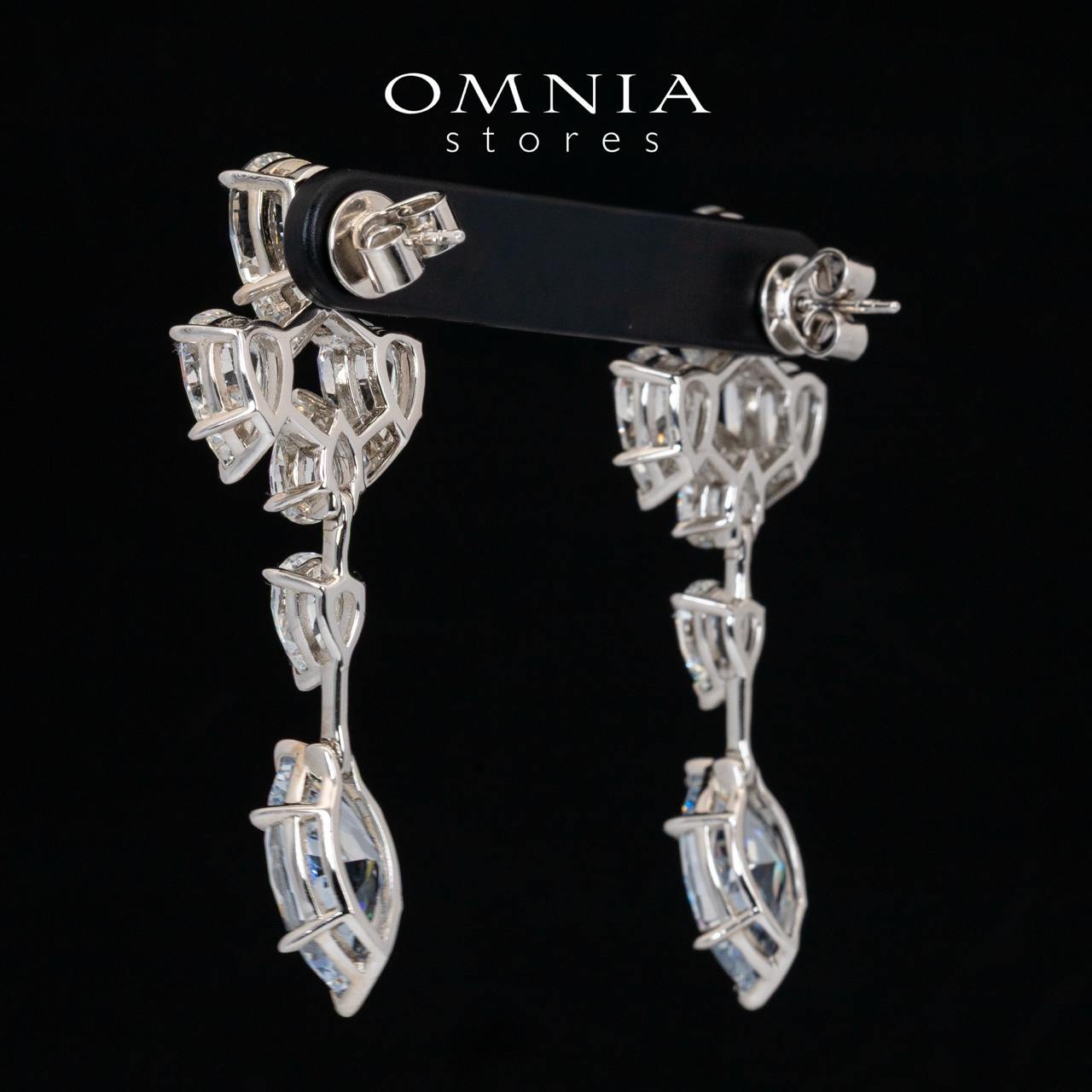 Omnia Elly White and Sky Blue Drop Earrings With High Quality Certified Lab Crafted Stones In 925 Silver 32ct - Image 3
