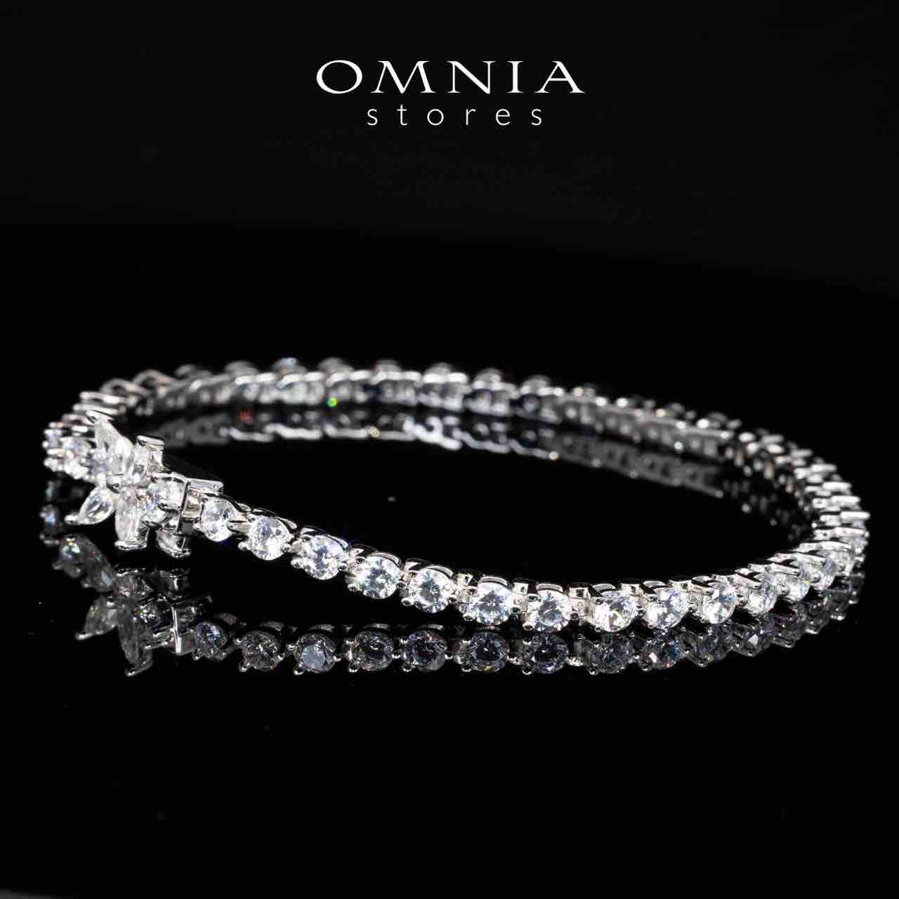 Omnia Iyanna White Floral Bracelet With High Quality Certified Lab Crafted Stones In 925 Silver 5.4ct - Image 2
