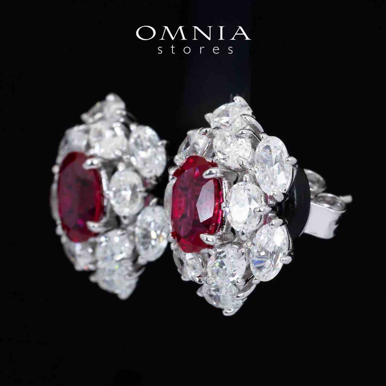 Omnia Liyana White and Red Earrings With High Quality Certified Lab Crafted Stones In 925 Silver 11.51ct - Image 2