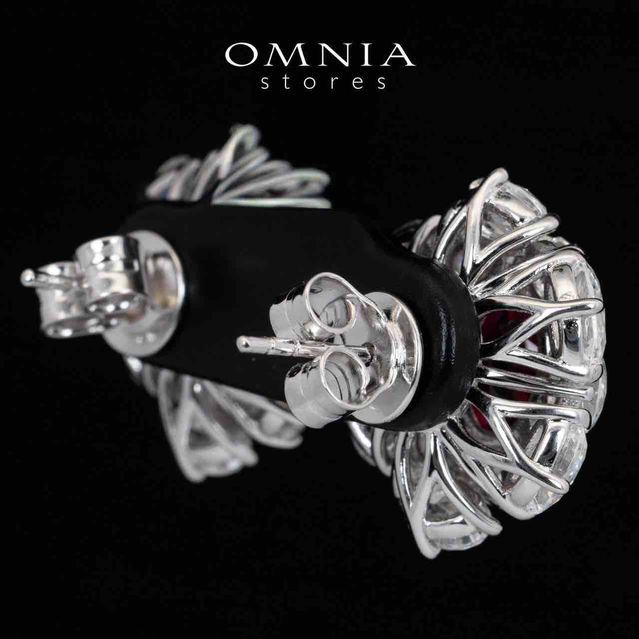 Omnia Liyana White and Red Earrings With High Quality Certified Lab Crafted Stones In 925 Silver 11.51ct - Image 3
