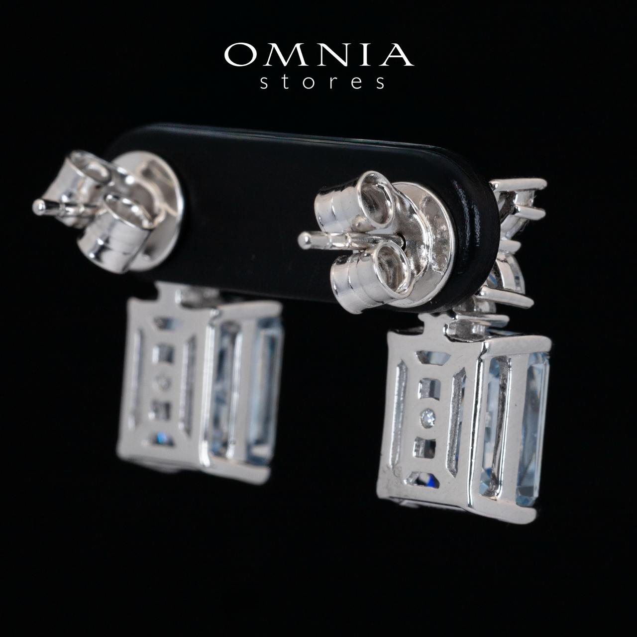 Omnia Elana White and Blue Floral Earrings With High Quality Certified Lab Crafted Stones In 925 Silver 3ct - Image 3