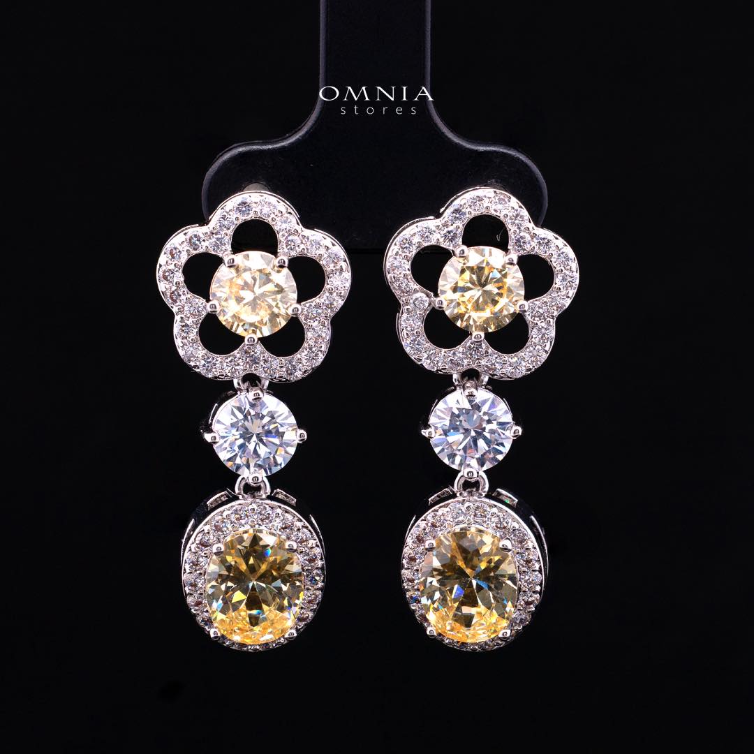 Omnia Esra Yellow Luxury Bridal Full Set in High Quality Simulated Diamond Rhodium Plated - Image 7
