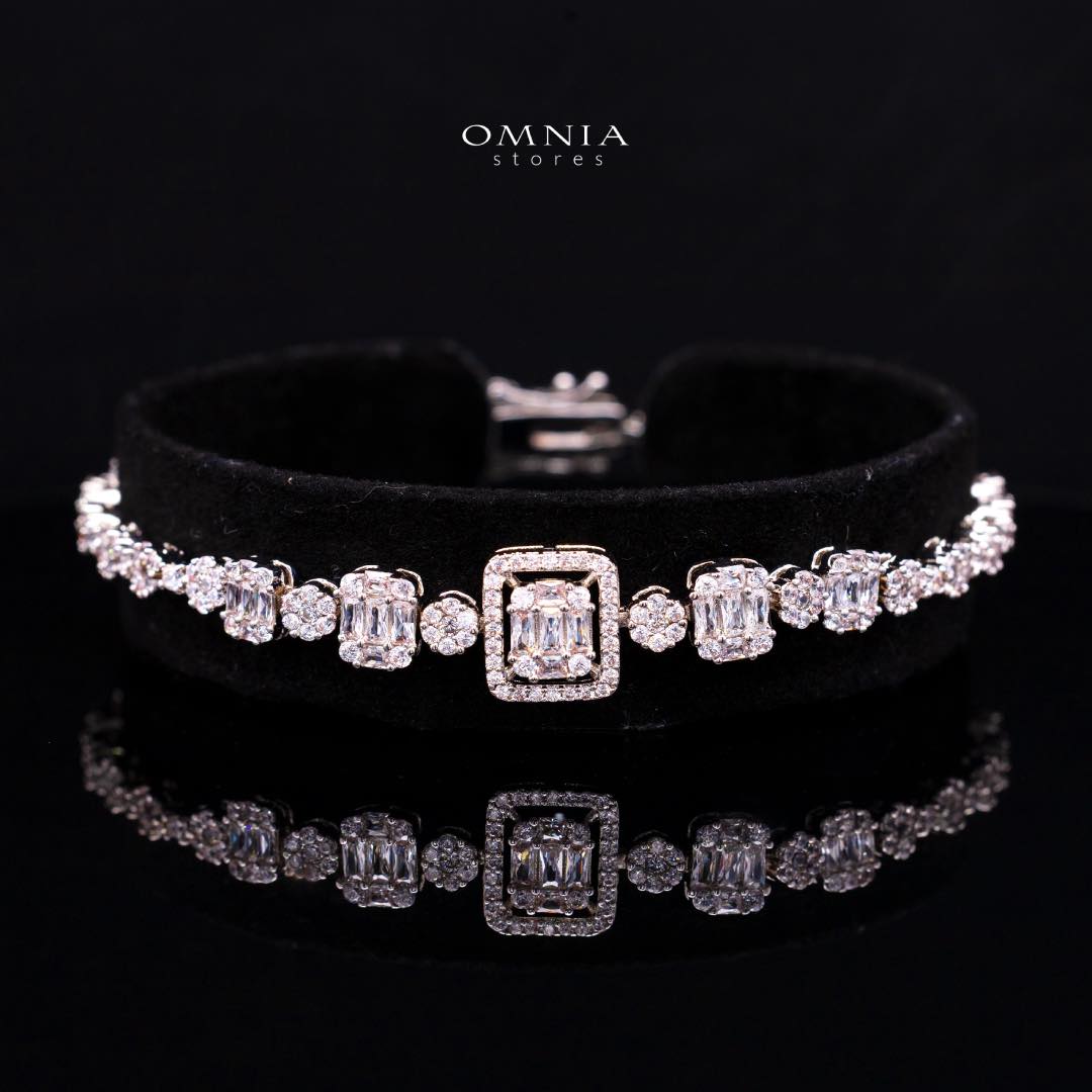 Omnia Selina White Luxury Bridal Full Set in High Quality Rhodium Plated Zircon Stones - Image 3