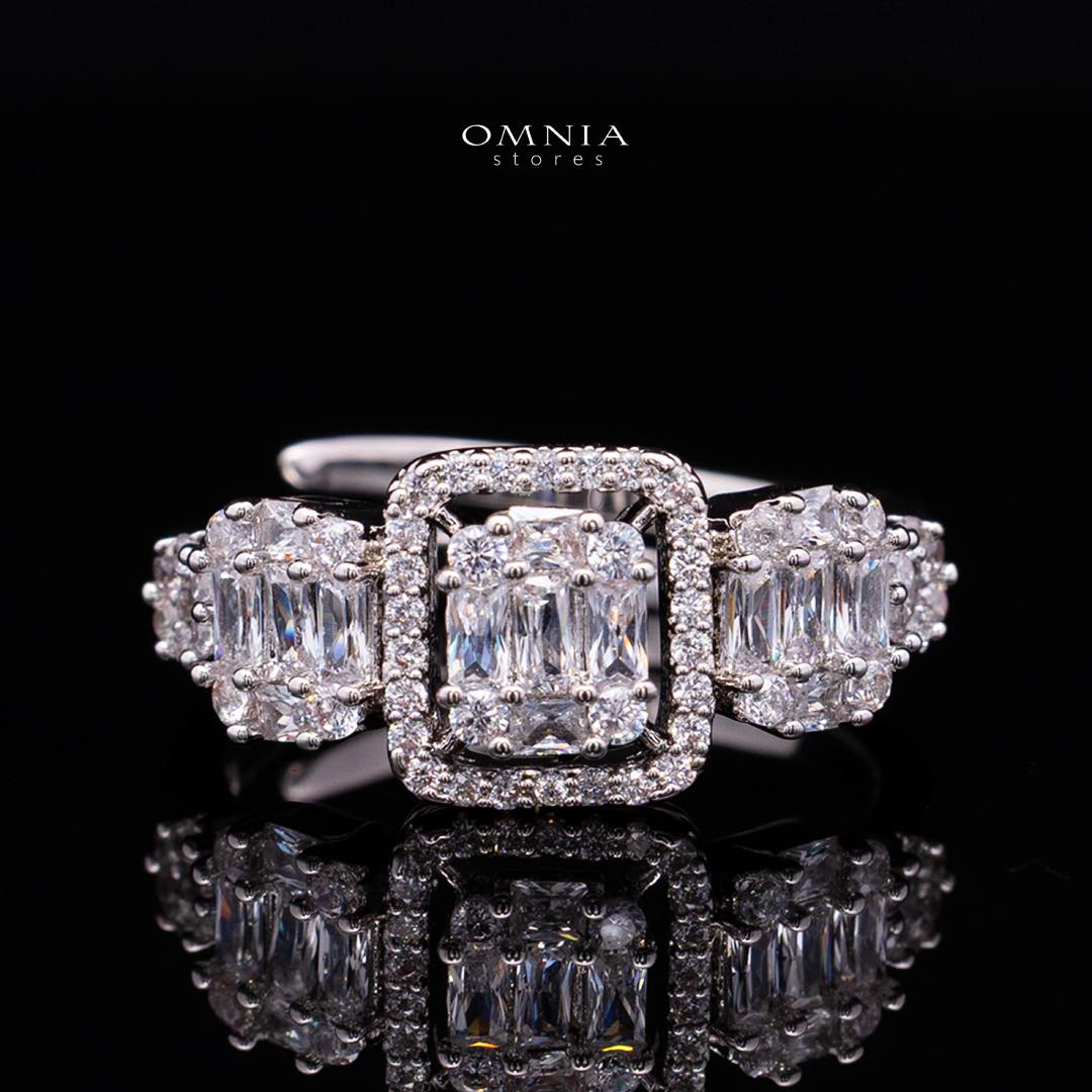 Omnia Selina White Luxury Bridal Full Set in High Quality Rhodium Plated Zircon Stones - Image 4