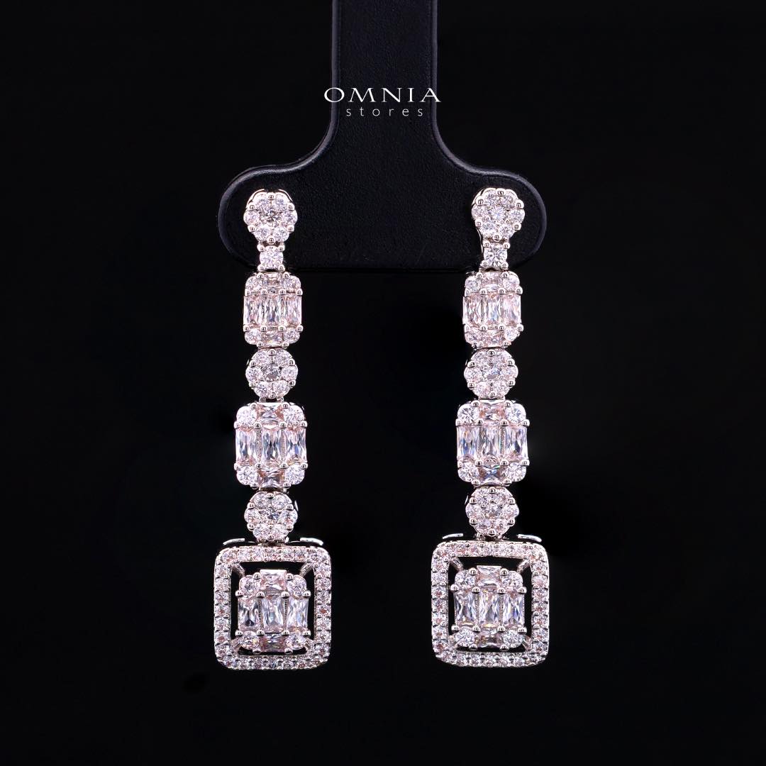 Omnia Selina White Luxury Bridal Full Set in High Quality Rhodium Plated Zircon Stones - Image 5