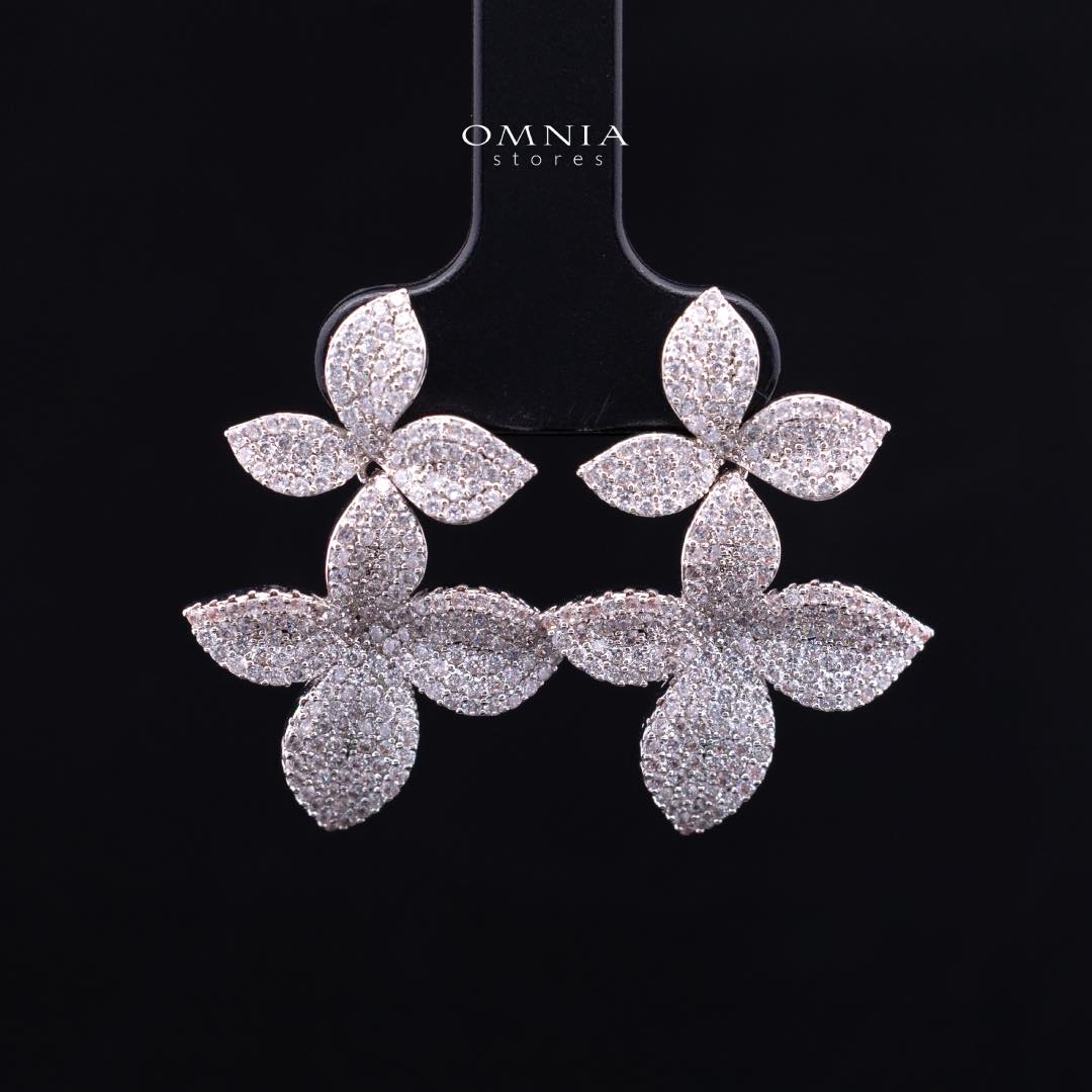 Omnia Laura White Luxury Bridal Full Set in High Quality Rhodium Plated Zircon Stones - Image 6