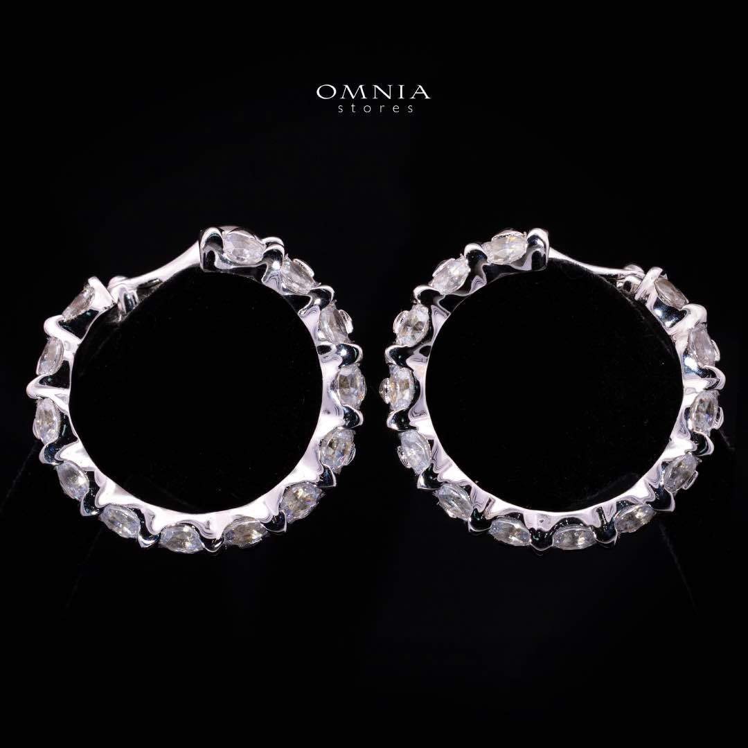 Omnia Shasa White Earrings With High Quality Certified Lab Crafted Stones In 925 Silver