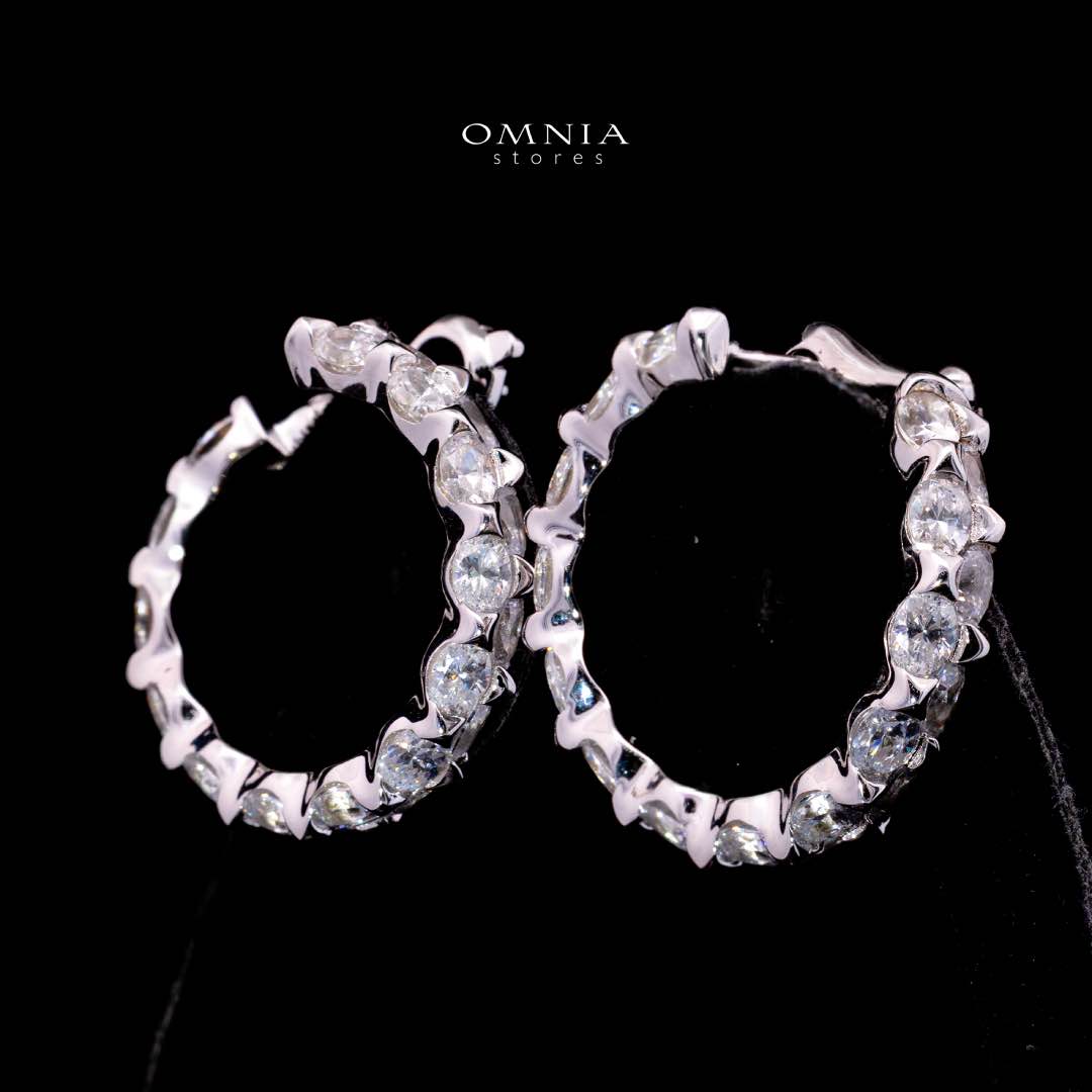 Omnia Shasa White Earrings With High Quality Certified Lab Crafted Stones In 925 Silver - Image 2