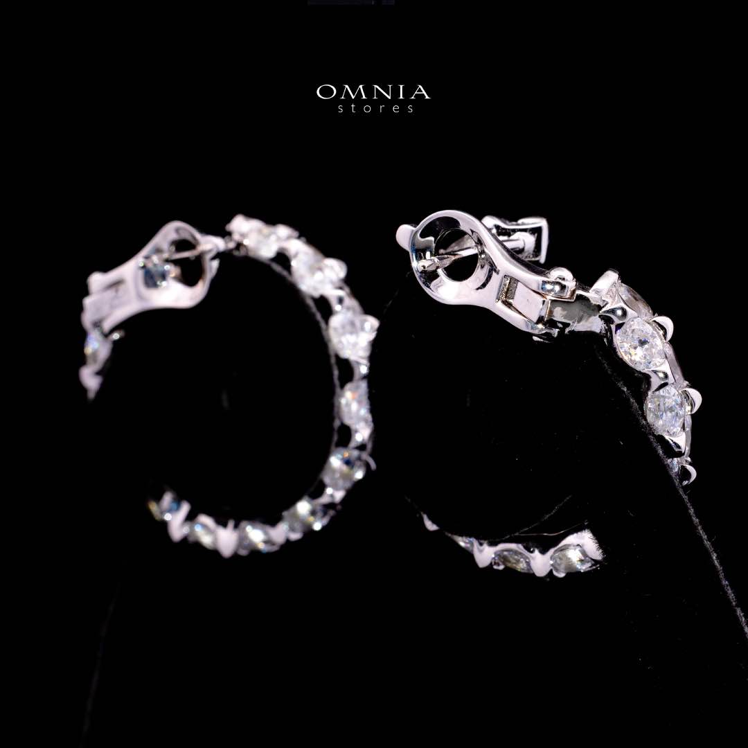 Omnia Shasa White Earrings With High Quality Certified Lab Crafted Stones In 925 Silver - Image 3
