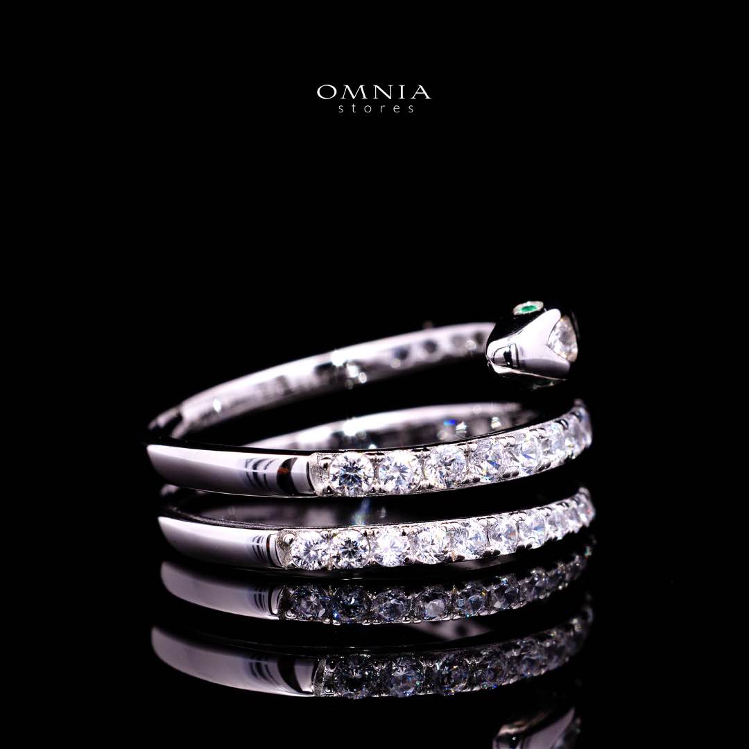 Omnia Sidra White Ring With High Quality Simulated Diamonds In 925 Silver - Image 3