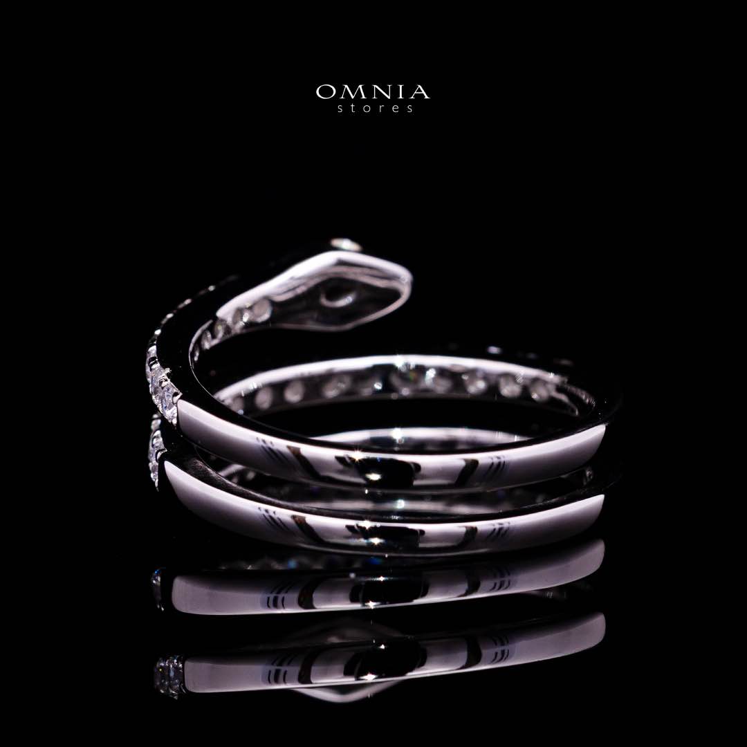 Omnia Sidra White Ring With High Quality Simulated Diamonds In 925 Silver - Image 4