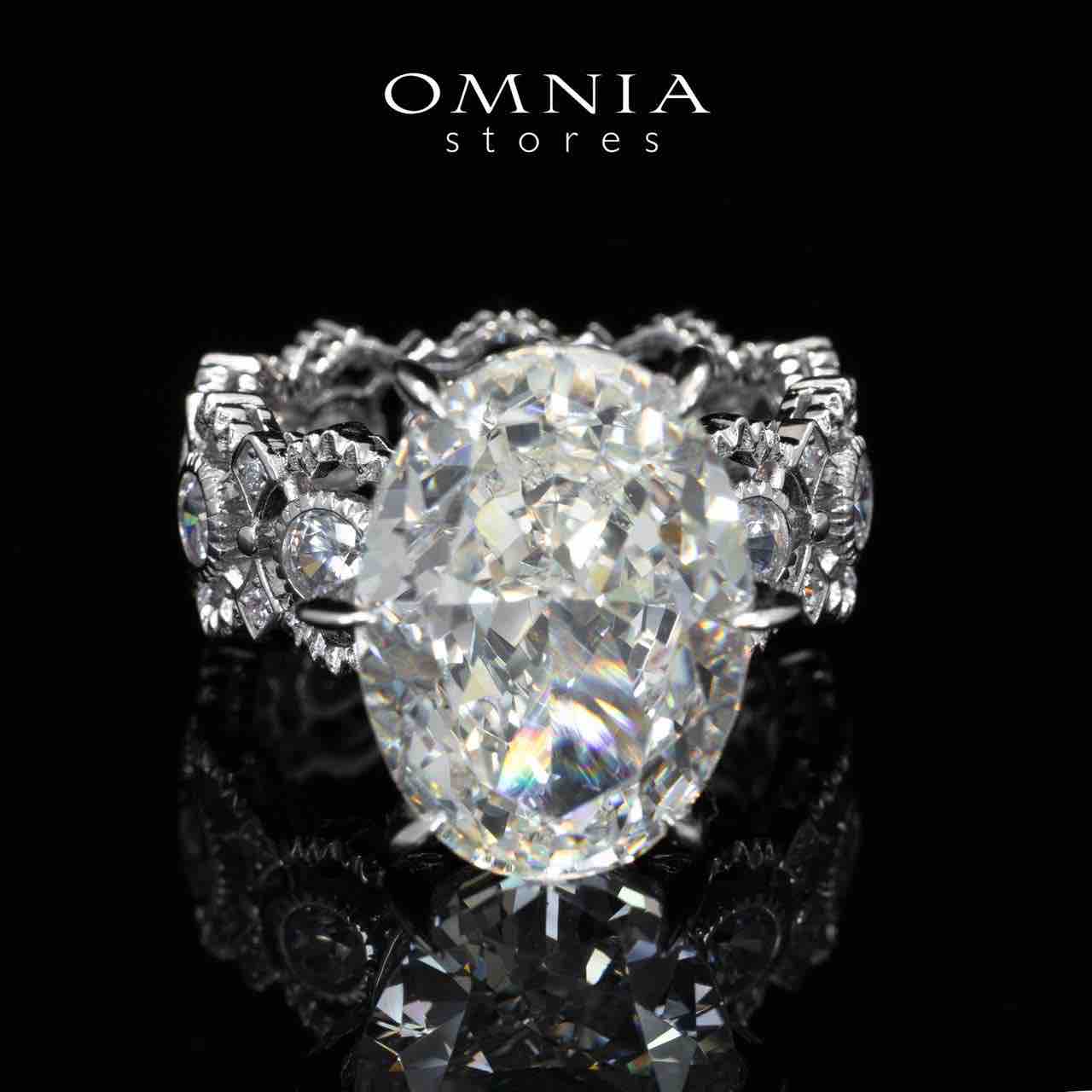 Omnia Tamia White High Quality Lab Crafted Ring In 925 Silver
