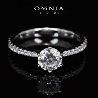 Omnia Naia White High Quality Certified Lab Crafted Ring In 925 Silver 1ct