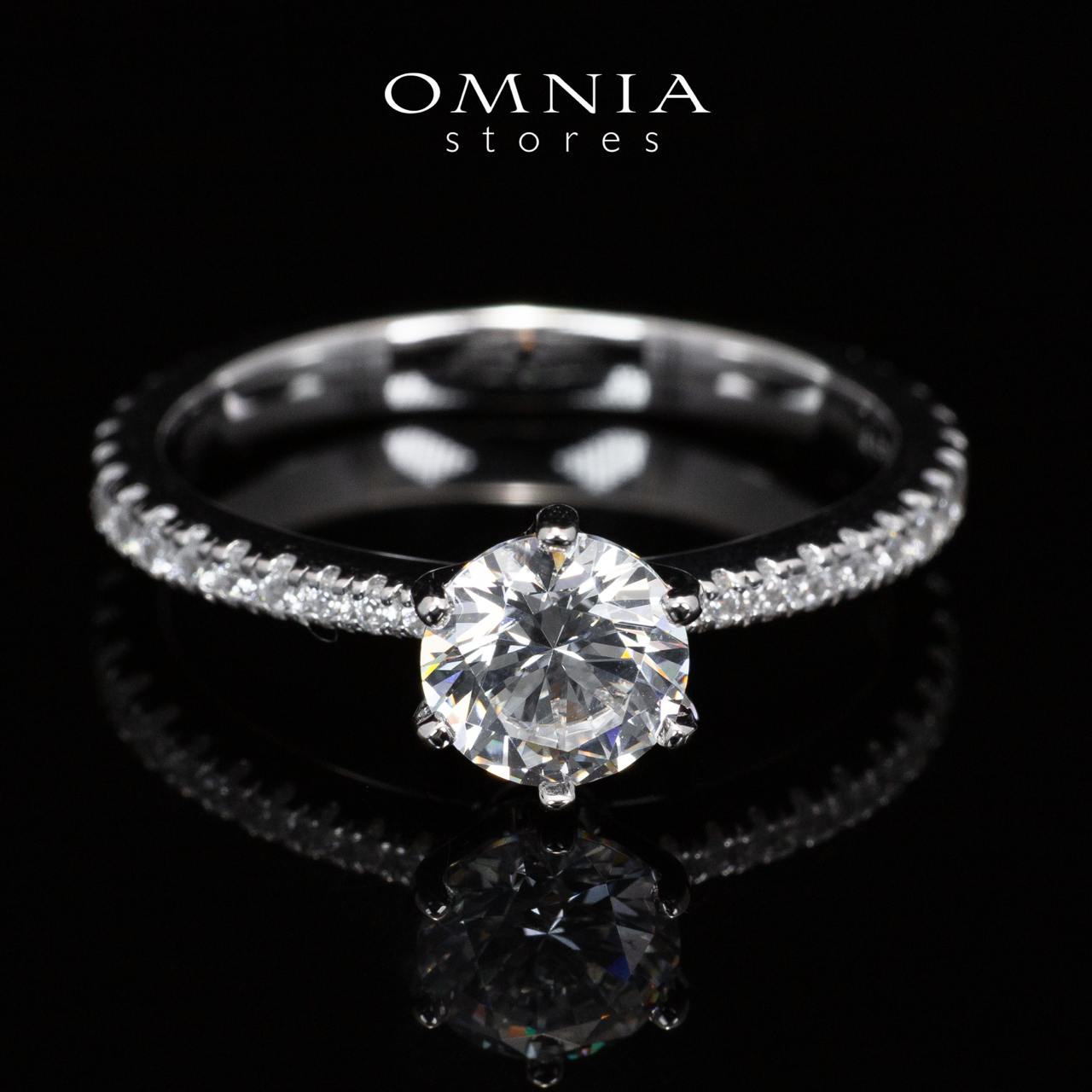 Omnia Naia White High Quality Certified Lab Crafted Ring In 925 Silver 1ct