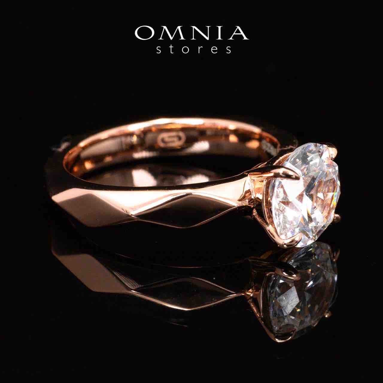 Omnia Luci Rose Gold Ring With High Quality Certified Lab Crafted Stones In 925 Silver 2ct - Image 3