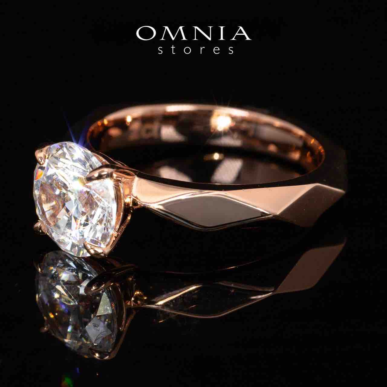 Omnia Luci Rose Gold Ring With High Quality Certified Lab Crafted Stones In 925 Silver 2ct - Image 2