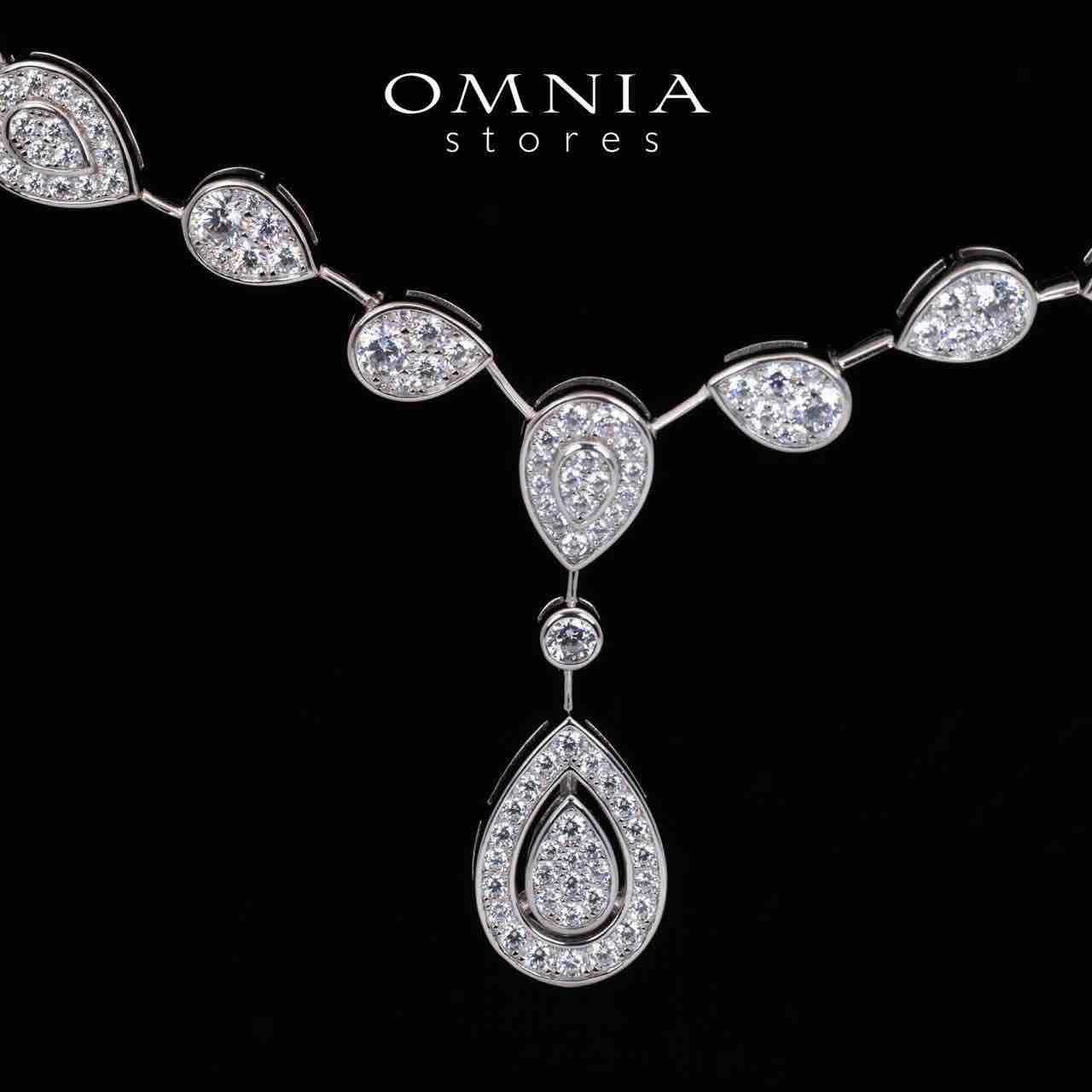 Omnia Amaira White Necklace With High Quality Certified Lab Crafted Stones In 925 Silver - Image 3