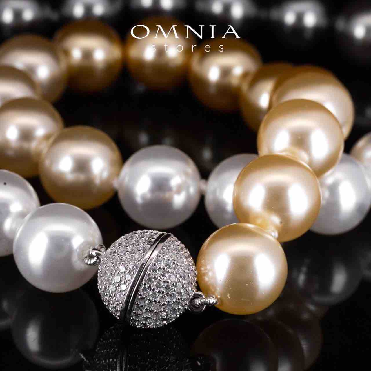 Omnia Sahana Multi Color Pearl Necklace With High Quality Lab Crafted Stones In 925 Silver - Image 4