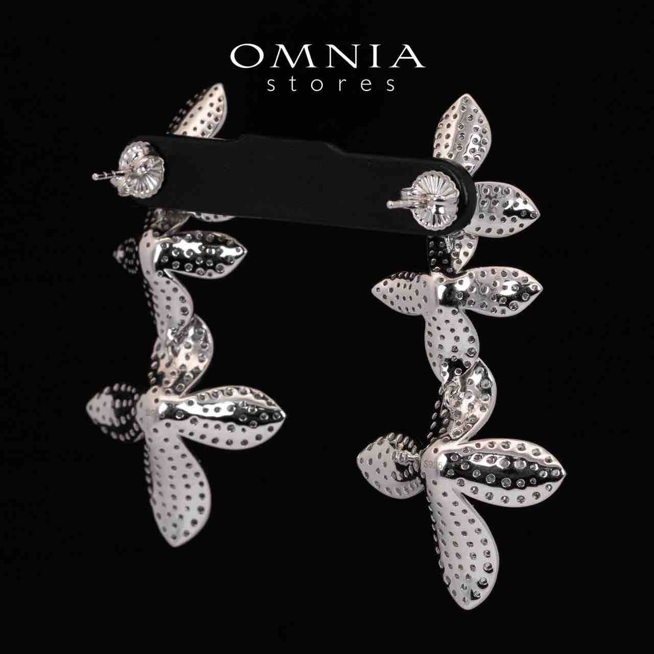 Omnia Dayana Leaf Drop Earrings With High Quality Simulated Diamonds in 925 Silver - Image 4