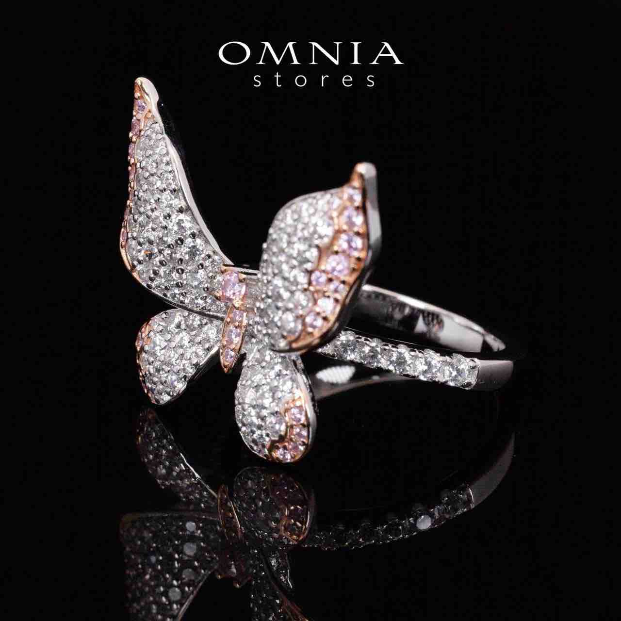 Omnia Brisa Butterfly Rose Gold Ring With High Quality Simulated Diamonds in 925 Silver - Image 4