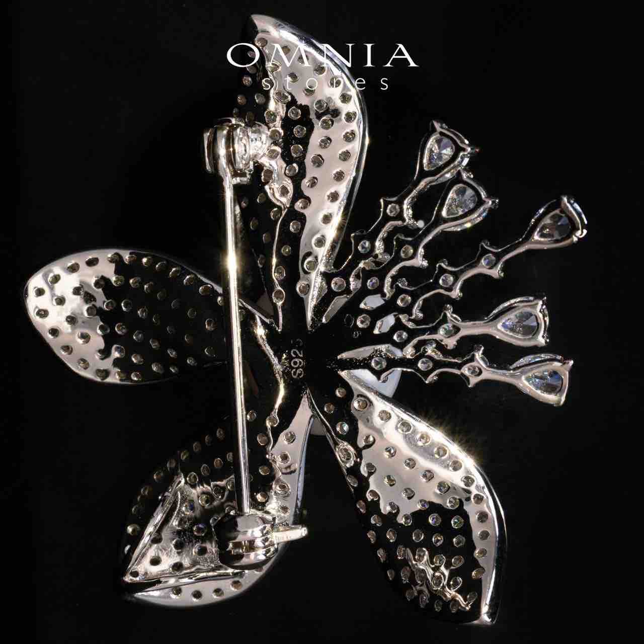 Omnia Ivie White Fresh Real Pearl Brooch With High Quality Simulated Diamonds in 925 Silver - Image 5
