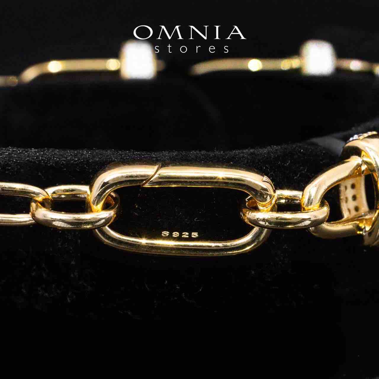 Omnia Marla Gold and White Bracelet With High Quality Simulated Diamonds in 925 Silver - Image 4