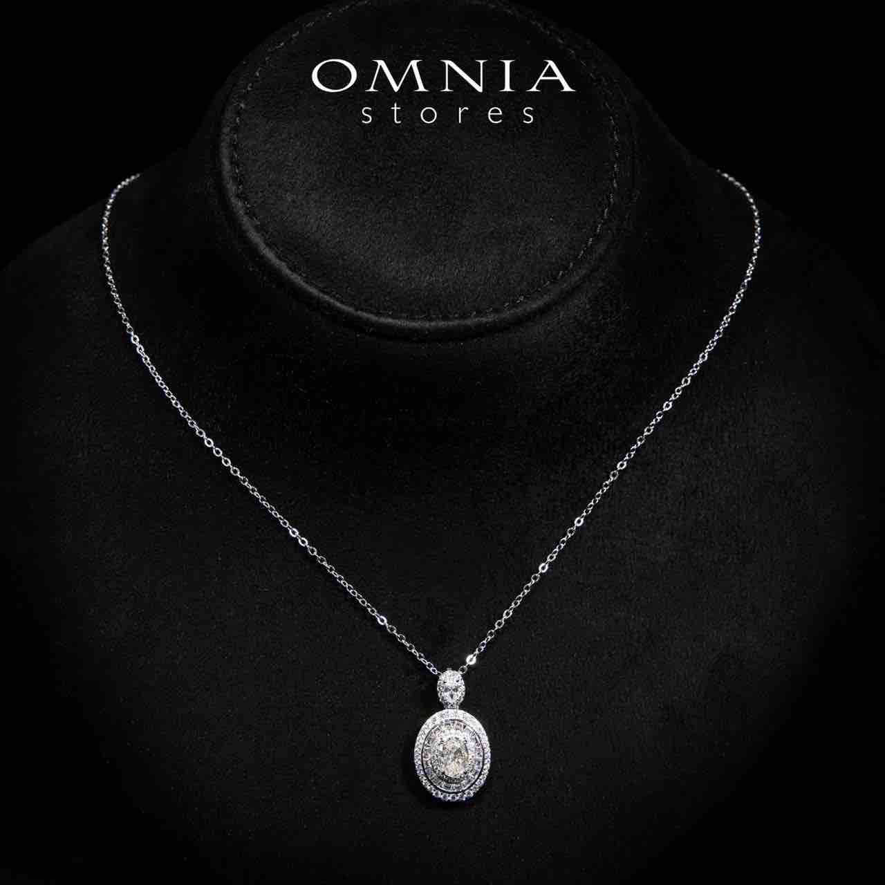 Adah Round White Pendant Necklace With High Quality Simulated Diamonds in 925 Silver - Image 2
