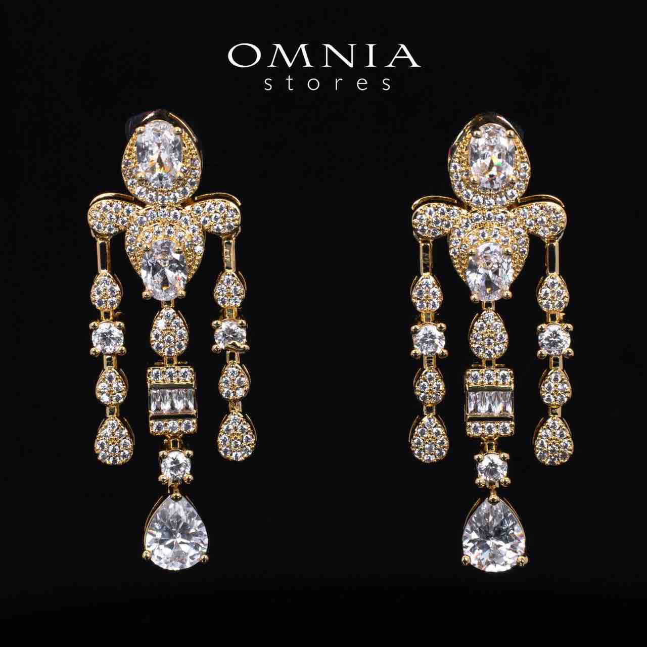 Aleya Golden Luxury Bridal Full Long chain Set in High Quality Simulated Diamonds Rhodium Plated - Image 3