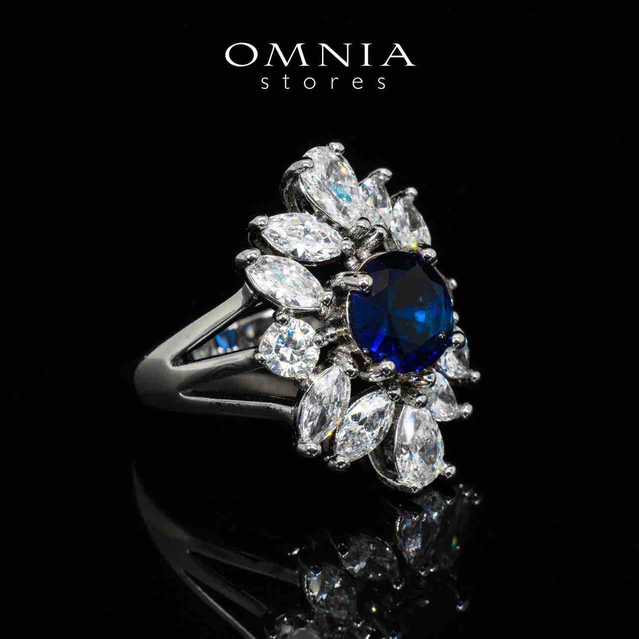 Nareen Blue Luxury Bridal Full Set in High Quality Zircon Stone Rhodium Plated - Image 6