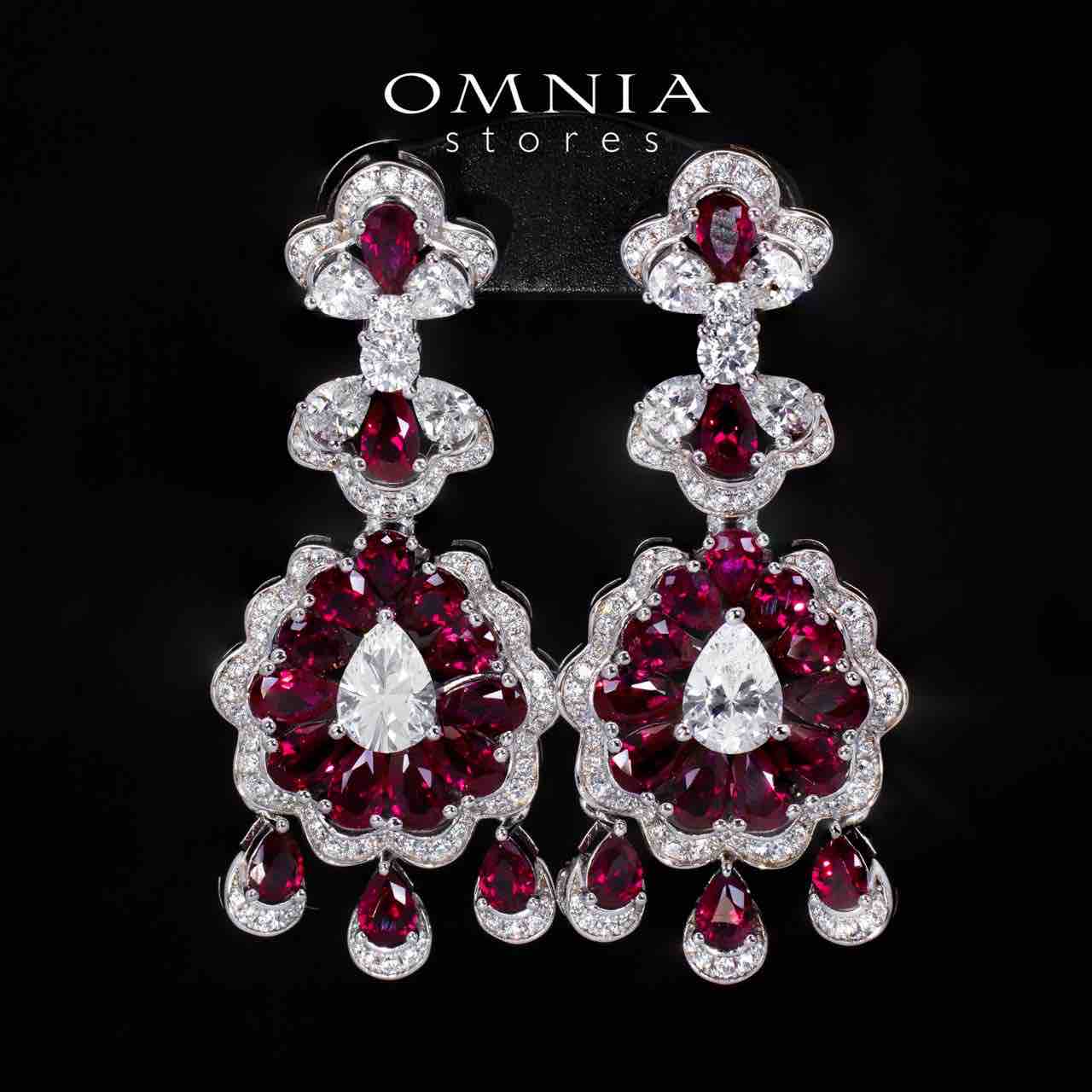 Rayna Red Certified Lab Crafted Drop Earrings With High Quality 925 Silver - Image 3