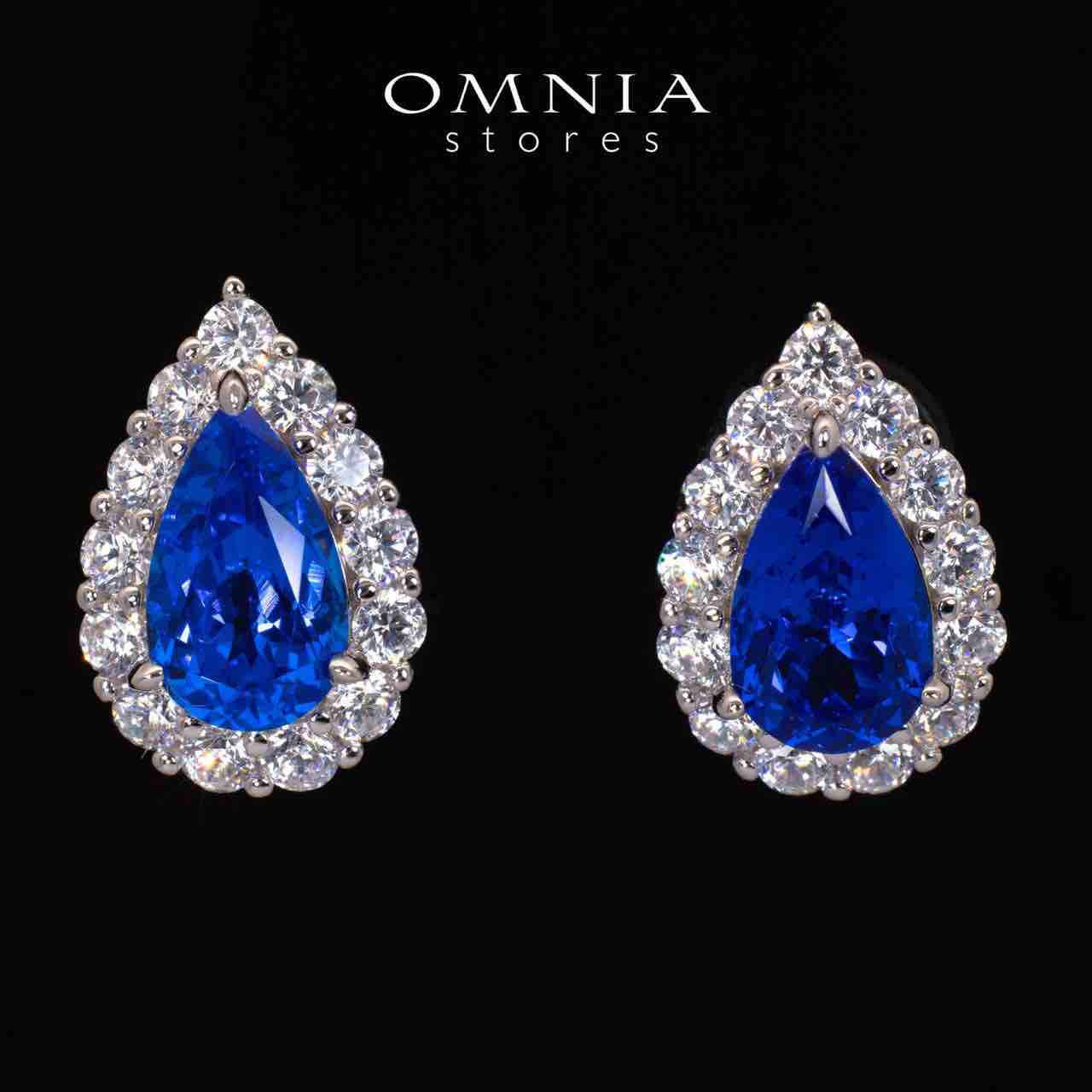 Emoni Blue Pear Cut Certified Lab Crafted Earrings With High Quality 925 Silver - Image 3