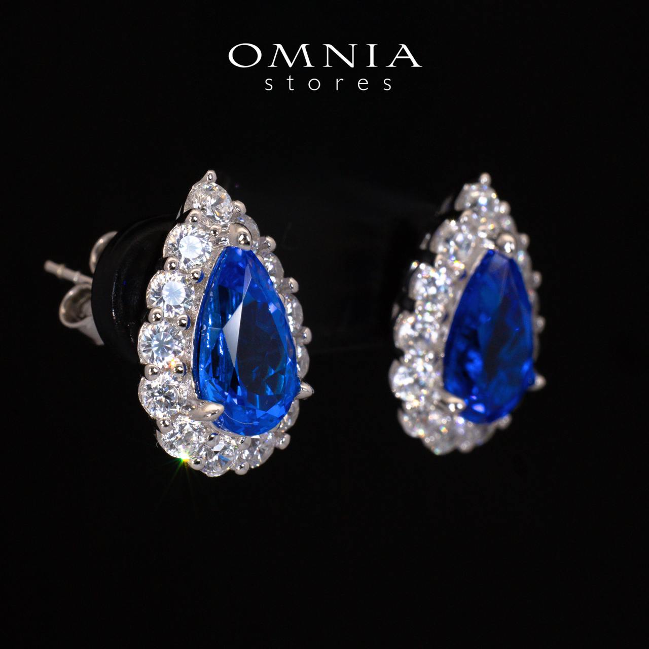 Emoni Blue Pear Cut Certified Lab Crafted Earrings With High Quality 925 Silver - Image 4