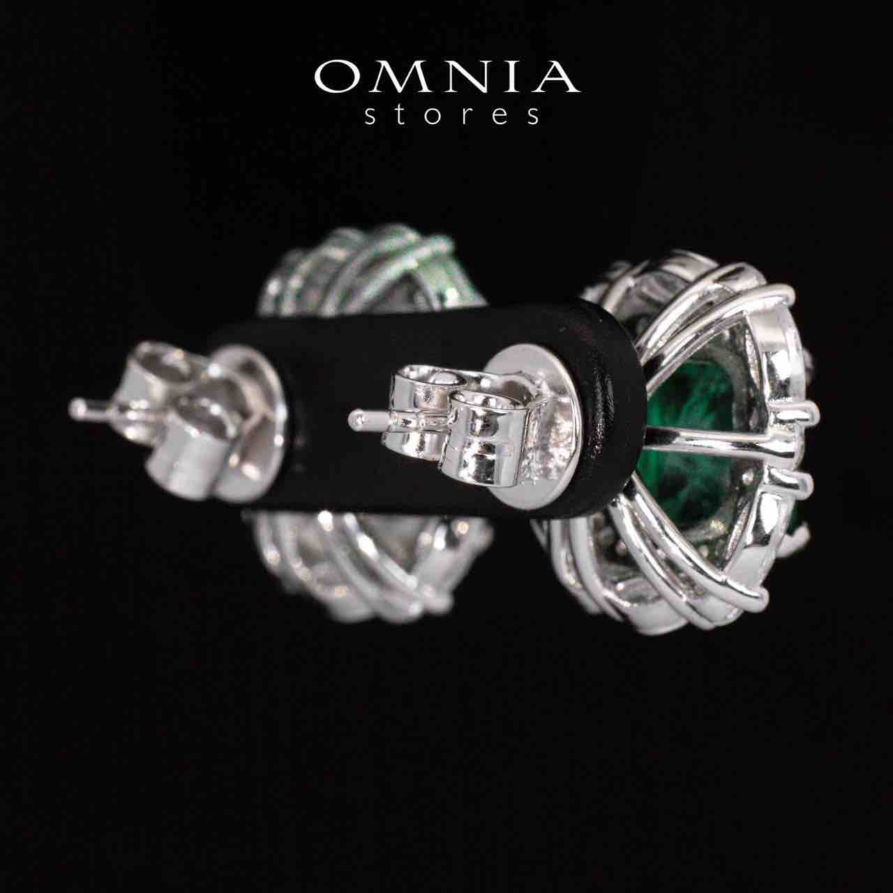 Teresa Green and White Earrings With High Quality Simulated Diamonds in 925 Silver - Image 5