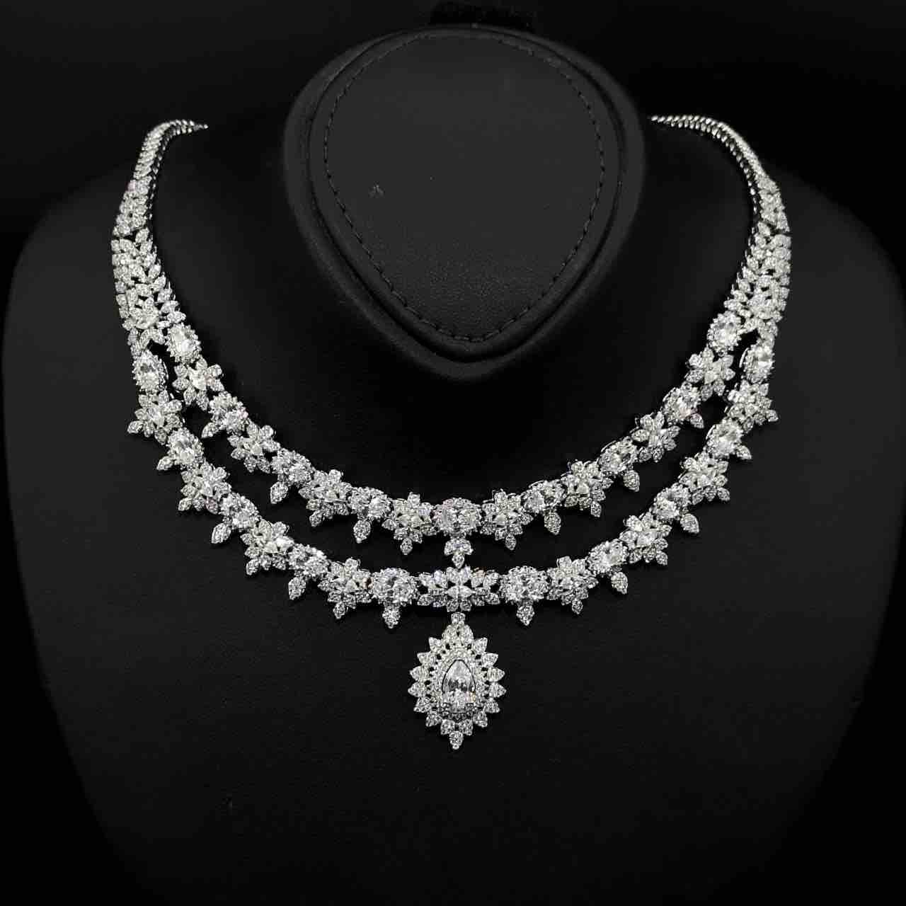 Osha White Bridal Full Set in 925 Silver High Quality Simulated Diamonds - Image 2
