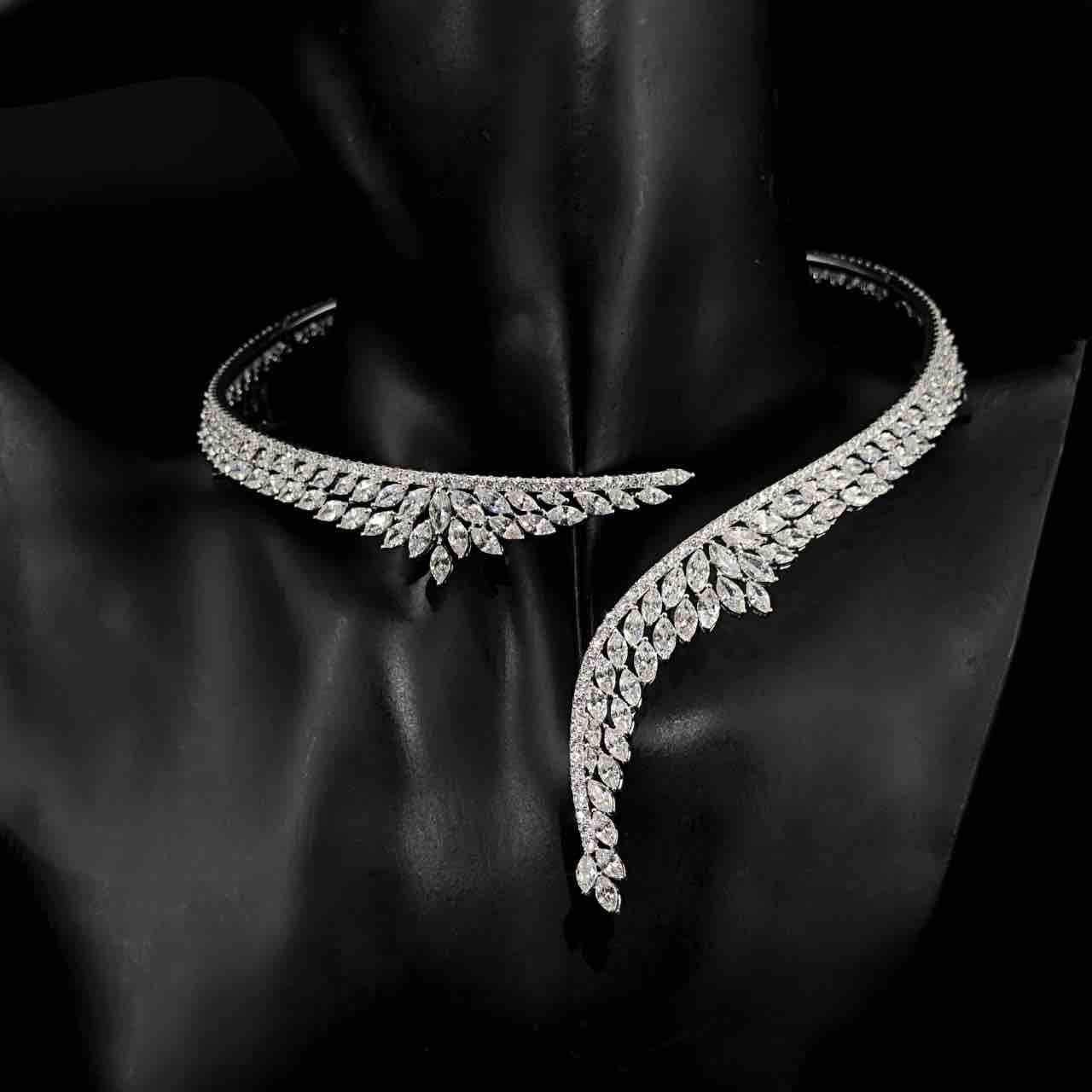 Claire White Bridal Full Set in 925 Silver High Quality Simulated Diamonds - Image 2