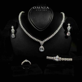 Lyra White Bridal Full Set in 925 Silver High Quality Simulated Diamonds