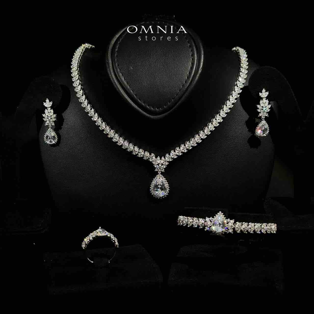 Lyra White Bridal Full Set in 925 Silver High Quality Simulated Diamonds