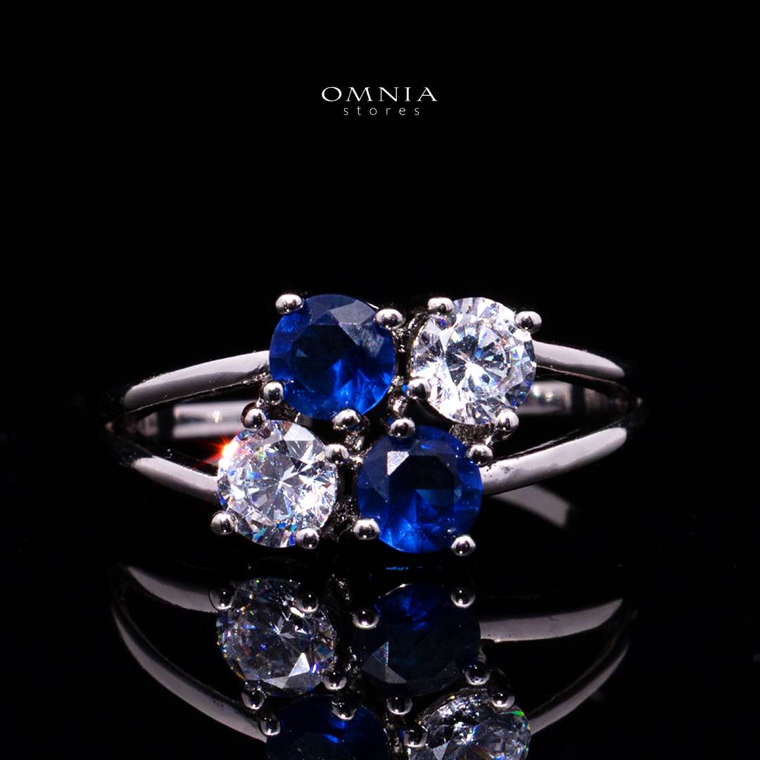 Omnia Hessa Blue and Whte Luxury Bridal Full Set in High Quality Simulated Diamonds (16cm only available in KSA) - Image 4