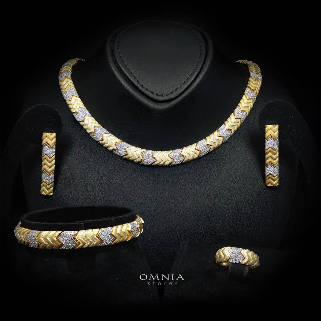 Ella Gold Plated Luxury Bridal Full Set in 925 Silver High Quality Simulated Diamonds