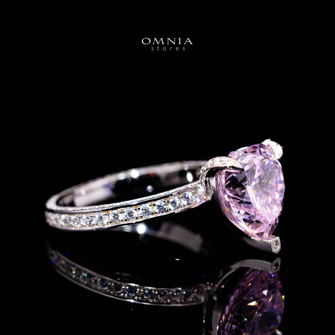 Eileen Heart Pink Certified Lab Crafted Ring With High Quality 925 Silver - Image 3
