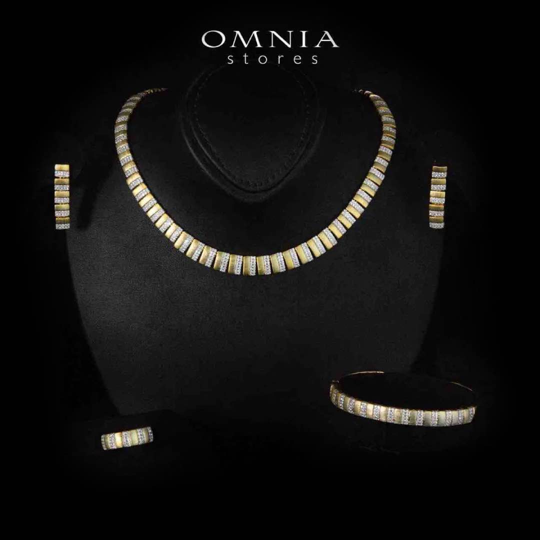 Melanie Gold Plated Luxury Bridal Full Set in 925 Silver High Quality Simulated Diamonds